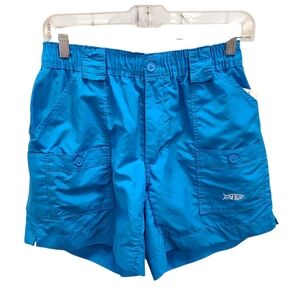 Aftco Cargo Blue Nylon 6" Fishing Shorts Size 30